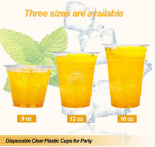 TashiBox 100 Count - 16 Ounce Plastic Cups, Ice Coffee Cups To Go - Crystal Clear PET Party Cups