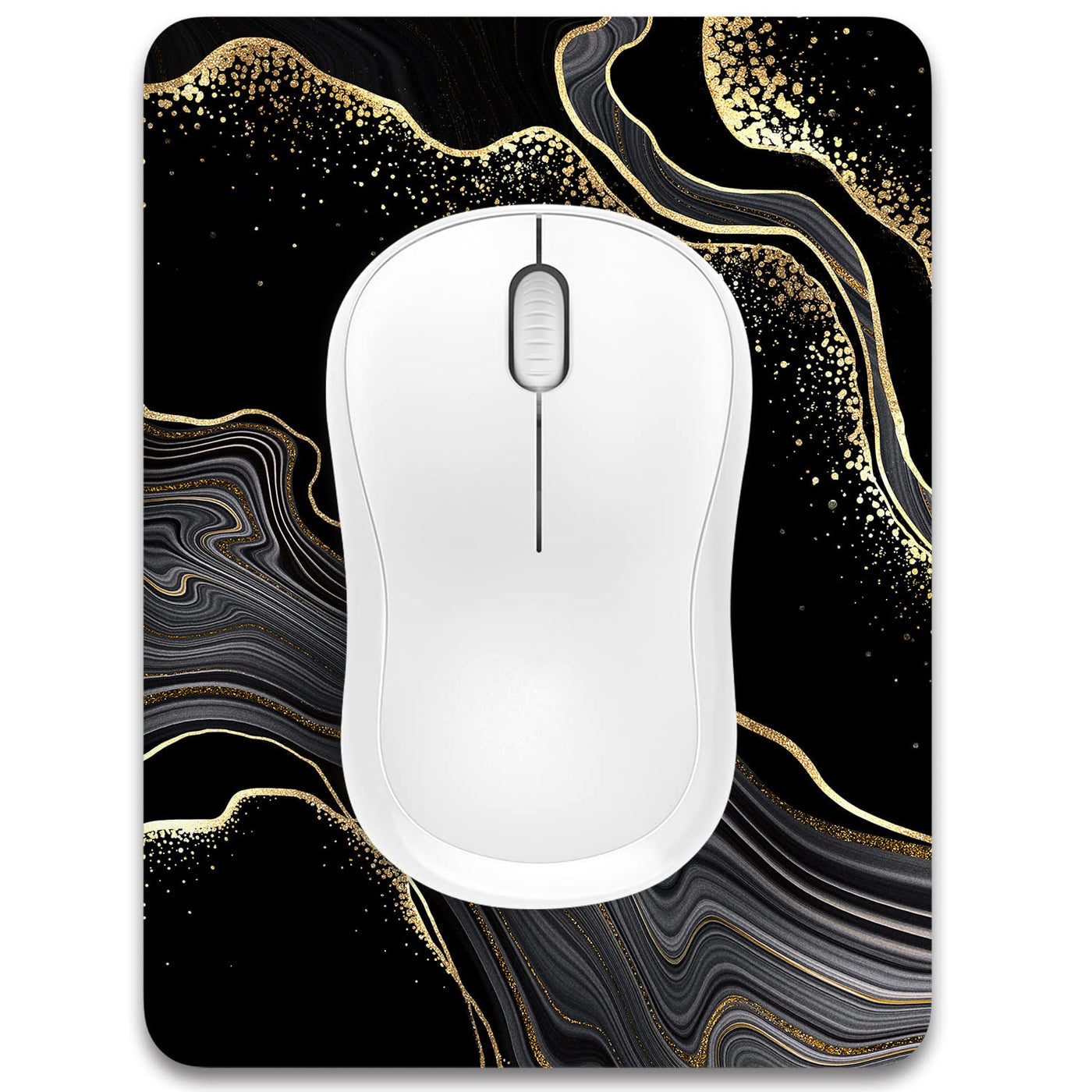 Dapesuom Small Mouse Pad, 5 x 6 Inch Thick Rubber Premium-Textured Non-Slip Portable & Washable Mini Mouse Mat for Women Men Wireless Laptops Keyboard Tray Gaming Work Computer Travel, Jet Black