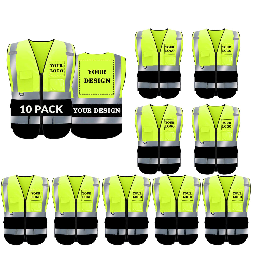 BeautyWill Custom Safety Vest Logo Class 2 High Visibility Reflevtive Vest Outdoor Protective Workwear