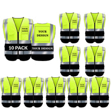 BeautyWill Custom Safety Vest Logo Class 2 High Visibility Reflevtive Vest Outdoor Protective Workwear