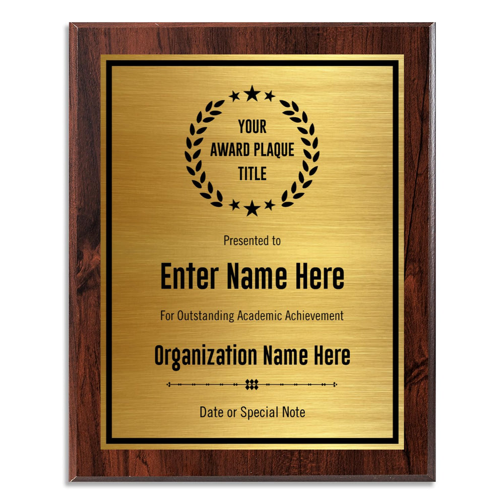 Custom Plaque - Add Title and Text - Award Plaque for Employee of the Month, Perfect as Retirement Plaque, Thank You, Service Recognition and Appreciation Gifts - Personalized Plaque for Men/Women (UV Print Gold/Black Plate, 6" X 8")
