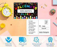 Welcome Back to School Postcards for Students - 30PCS Personalized Nmae Welcome to Our Class Teacher Postcards for Kids Kindergarten Preschool Elementary School Gifts Supplies