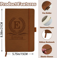 STREADVE Personalized Journal Notebook with Logo Photo Custom Journaling Notebook for Women Men College Ruled Notebooks Design Leather Lined Journals Gift for Work School Business Church