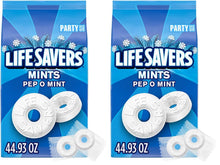 LIFE SAVERS Pep-O-Mint Peppermint Hard Candy Individually Wrapped, Party Size Bulk Hard Candy, 2.8 LB Bag