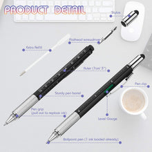 Zonon 36 Pcs 6 in 1 Multi Tool Pen with Ruler Level Gauge Screwdriver Multifunction Touch Screen Multitool Tech Ballpoint Pens and Black Ink Refills for Father's Day Birthday Party Gift