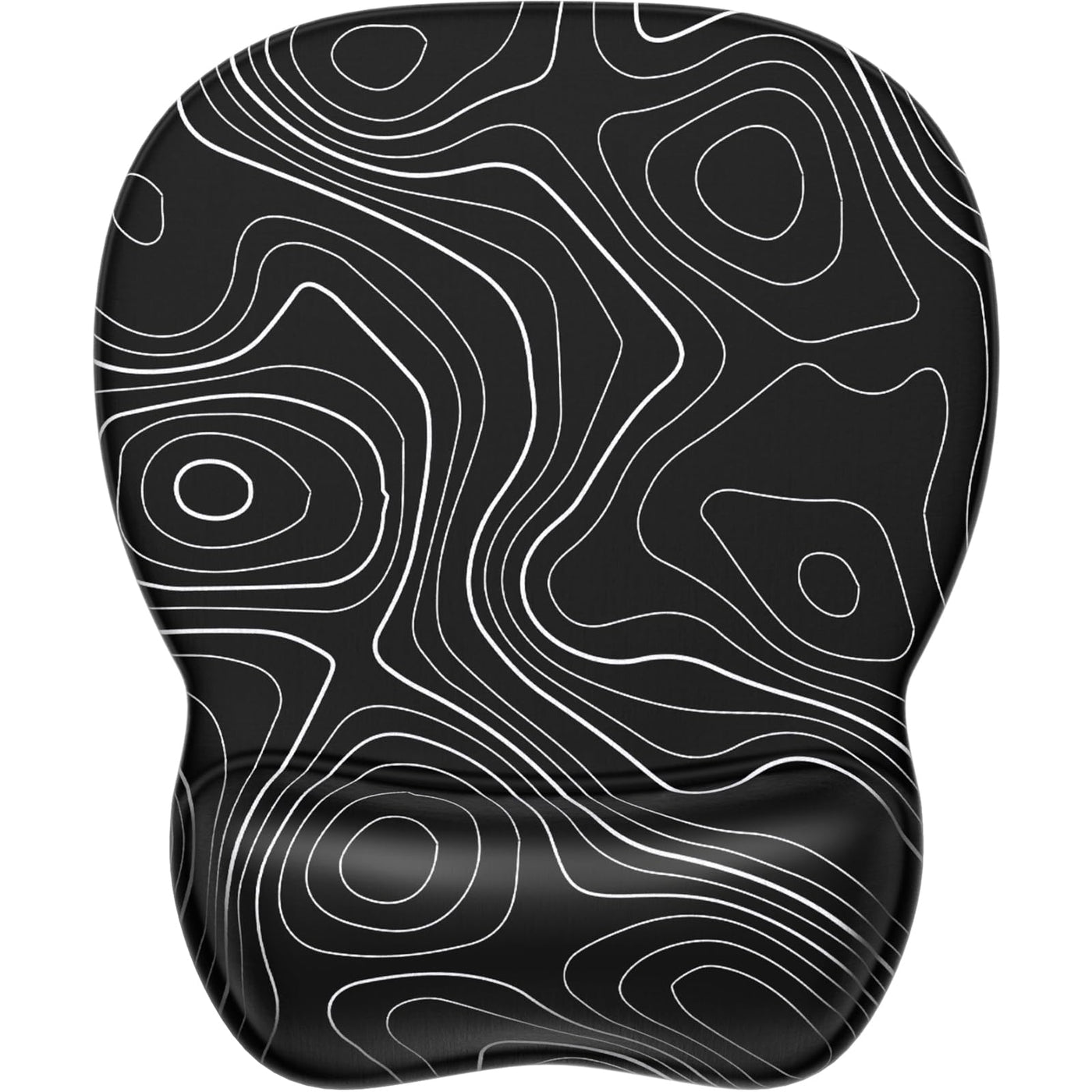 MROCO Ergonomic Mouse Pad with Gel Wrist Rest, 9.4 x 8.1 in, Black | Ergonomic Shape Design for Pain Relief, Cooling Feel Gel Cushioning for Wrist Comfort, Smooth Lycra Surface, Non-Slip PU Base