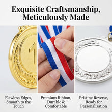 RAINFLOW 9 Pieces Gold Silver Bronze Award Medals - 1st 2nd 3rd Place Metal Olympic Style for Sports, Competitions, Talent Shows, 2 Inches Winner Medals with Neck Ribbon
