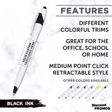 DISCOUNT PROMOS Personalized Ballpoint Pens Bulk Pack of 4-5,000 counts Black Ink, Slim & Curvy Design, Retractable, Ideal for Office, Corporate Merchandise, Tradeshows- Black