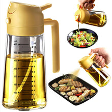 TrendPlain 16oz/470ml Glass Olive Oil Sprayer for Cooking – 2 in 1 Olive Oil Dispenser Bottle for Kitchen Gadgets and Air Fryer Accessories, Salad, BBQ - Black