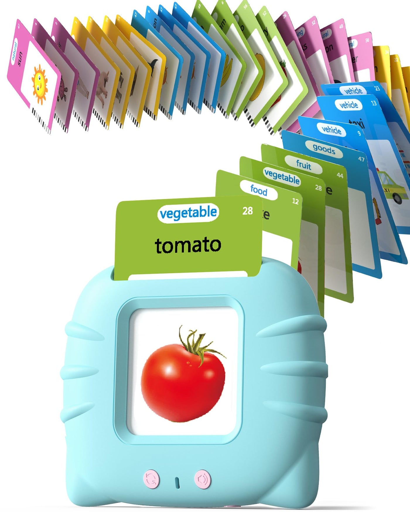 Talking Flash Cards for Toddlers 1 2 3 4 Year Olds, Montessori Language Learning with 224 Words, Pocket Speech Therapy Playthings, Children's Sensory Educational Device, Green