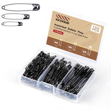 XKDOUS 3 Most Universal Safety Pins Assorted Sizes, Small & Large Safety Pins for Clothes, 150 Pack Silver Sharp Edge Pins for Clothing, Sewing & Craft Supplies