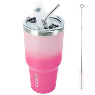 BJPKPK 30oz Stainless Steel Tumbler Color Block Insulated Tumblers Cup with Lid and Straw, Double Walled Travel Coffee Mug,Mint