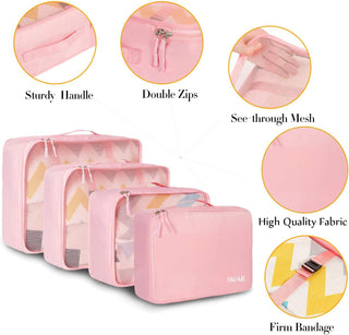 BAGAIL 8 Set Packing Cubes Luggage Packing Organizers for Travel Accessories-Blush Pink