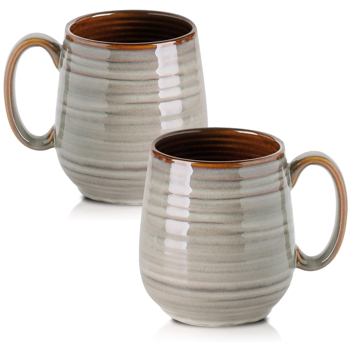 HASENSE Coffee Mugs Gift Set, 20 oz Ceramic Coffee Cups for Men and Women, Premium Large Tea Cups Gift Box with Coaster & Gold Spoon, Blue Couple Mugs for Wedding Holiday