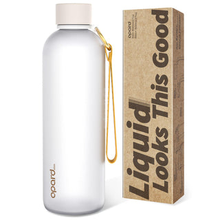 Opard Slim Water Bottle 27oz, Dishwasher Safe Plastic Water Bottle BPA-Free, Leakproof Screw Top, Cream White, Reusable for Travel School Sport Gym Hiking
