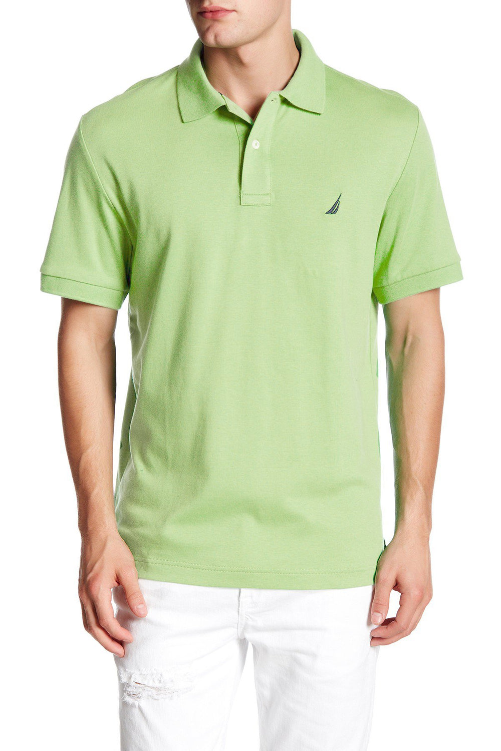 Nautica Men's Classic Fit Short Sleeve Dual Tipped Collar Polo Shirt