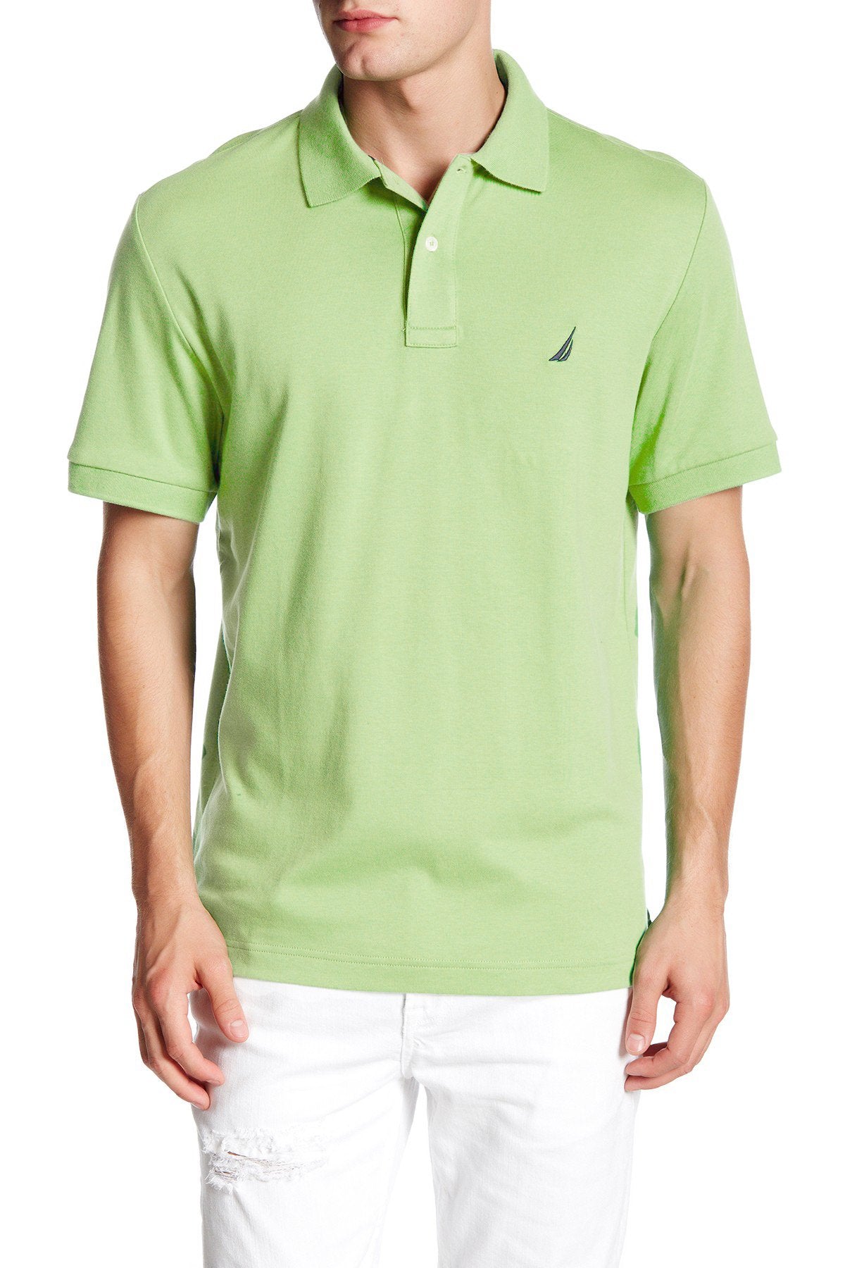 Nautica Men's Classic Fit Short Sleeve Dual Tipped Collar Polo Shirt
