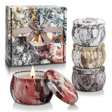 Christmas Candle Gift Set for Women, 4 Pack Long Lasting Soy Wax Candles with Lavender, Cookie, Fir & Cinnamon Apple Scents, Aromatherapy Candles for Home, Perfect Holiday Gifts