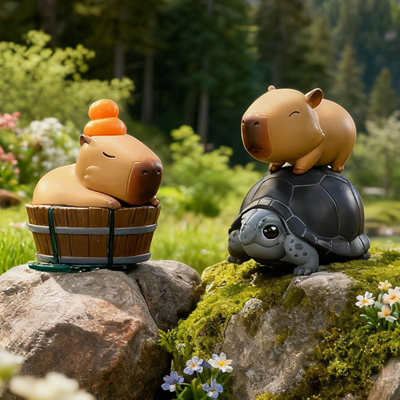 Forest Capybara Blind Box Figures, Random Design Action Figures Collectible Toys Home Decorations for Gifts, Single Box