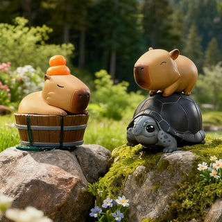 Forest Capybara Blind Box Figures, Random Design Action Figures Collectible Toys Home Decorations for Gifts, Single Box