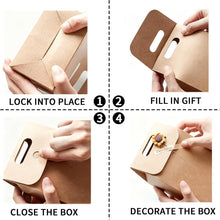 4 Pcs Kraft Paper Gift Bags Gift Boxes with Handles-Recyclable & Sustainable- Sturdy Brown Paper Bags for Gifts Bags, Shopping, Wedding welcome bags, Birthday Party, Christmas