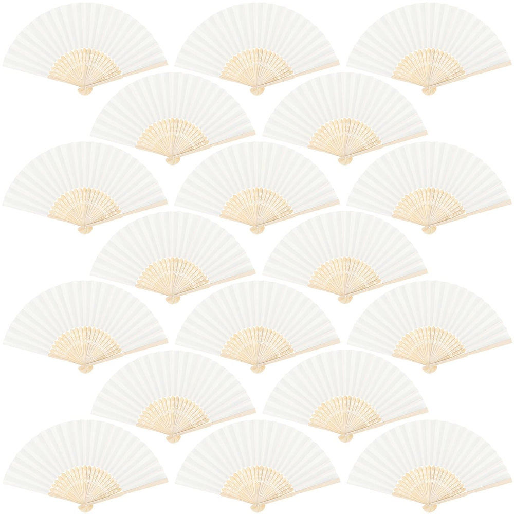 Aneco 18 Pieces Pink Handheld Cloth and Bamboo Folding Fans for Wedding Decoration, Church Gifts, Party Favors, DIY Decoration