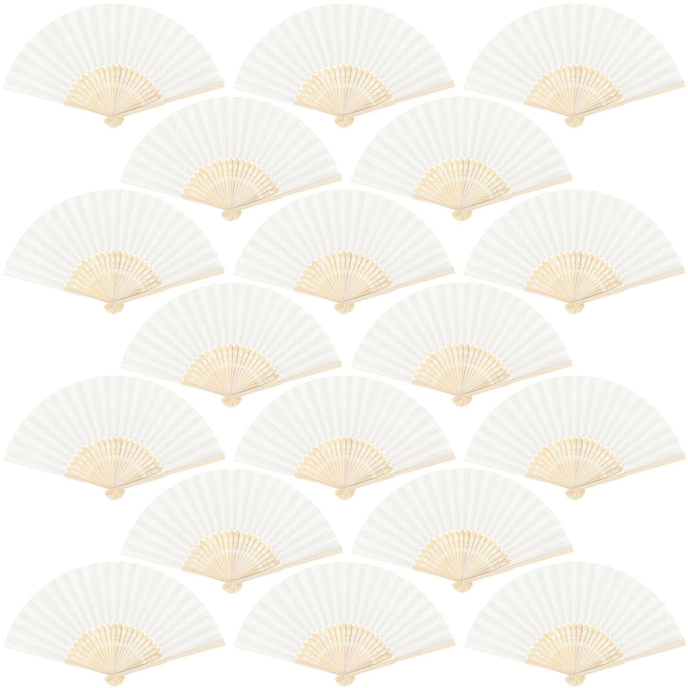 Aneco 18 Pieces Pink Handheld Cloth and Bamboo Folding Fans for Wedding Decoration, Church Gifts, Party Favors, DIY Decoration