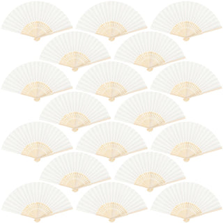 Aneco 18 Pieces Pink Handheld Cloth and Bamboo Folding Fans for Wedding Decoration, Church Gifts, Party Favors, DIY Decoration