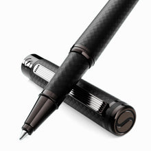 Scriveiner Black Lacquer Rollerball Pen - Stunning Luxury Pen, Real Gold Plating, Schmidt Ink Refill, Best Roller Ball Gift Set for Men & Women, Professional, Executive Office, Nice Pens