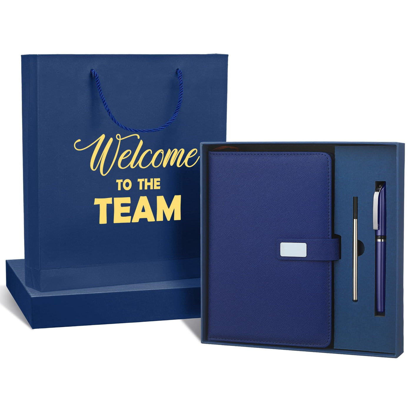 Sayglossy New Employee Welcome to The Team Gift Sets Notebook and Pen Welcome to The Team Box Employee Appreciation Gift Sets for New Office Worker(Black)