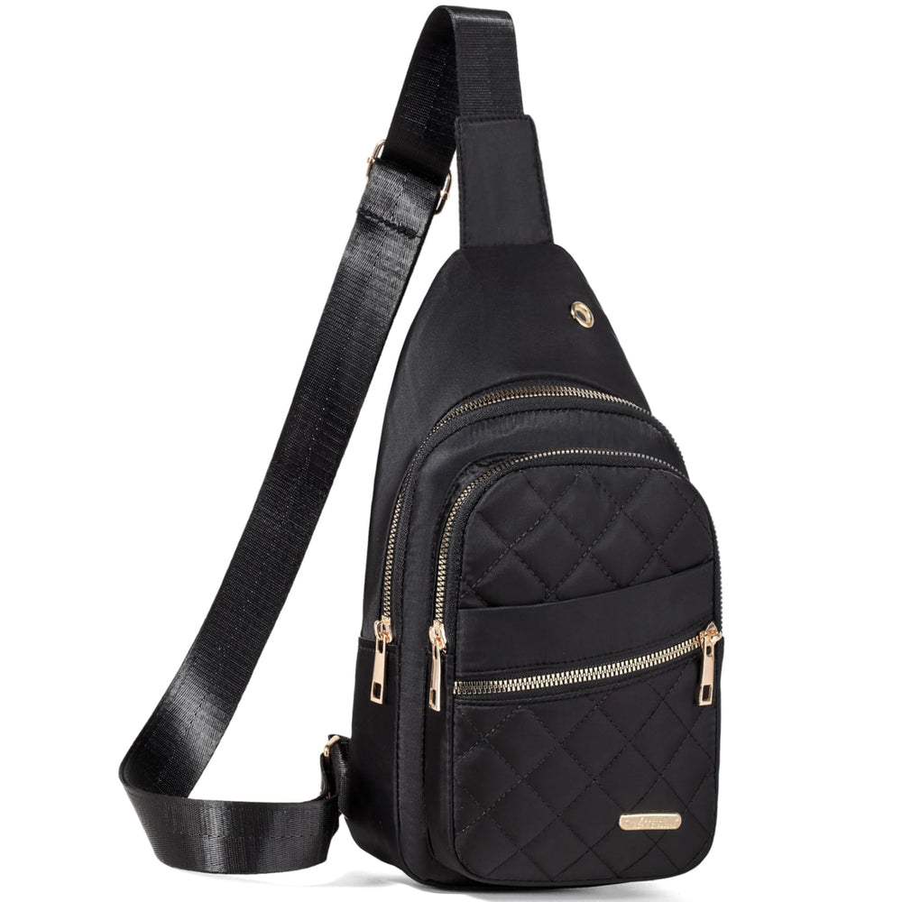 Banelu Small Sling Backpack Crossbody Bags for Women Men, Small Sling Bag Cross Body Bag Fanny Packs Crossbody Purses - Black