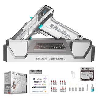 Cyberpunk Gun-Shaped AI Smart 8V Dual-Speed Hammer Drill, Cool Gadget Gifts for Men, Boyfriend, Husband, Dad, Boss, Gamers, Tech Lovers (Silver, 8-Piece Accessory Kit)