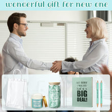 Thenshop 6 Pcs Welcome to the Team Gifts Bulk for New Employee Inspirational Glass Tumbler Notebook Pens Scented Candle with PVC Bag Employee Appreciation Gift Set for New Coworker Office (Sage Green)