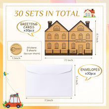 Fulmoon 30 Set Congratulations on Your New Home Cards Bulk Thank You House Shaped Welcome Cards with Envelope and Stickers Housewarming Closing Gifts for House Buyer Real Estate Agent Supplies