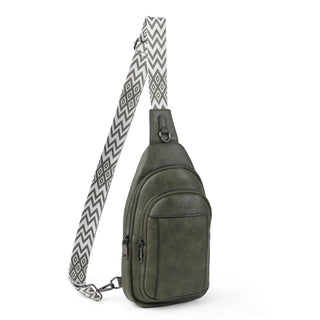 TANTOMI Sling Bag Crossbody Bags for Women Leather Cross Body Bag Trendy Fanny Pack Chest Travel Purse with Adjustable Strap