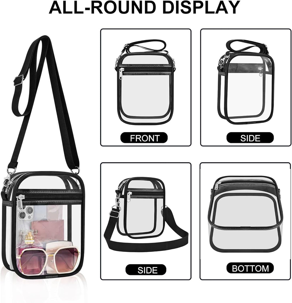 Clear Bag Stadium Approved Clear Purse for Women Clear Crossbody Bag for Stadium Events Concerts Festivals