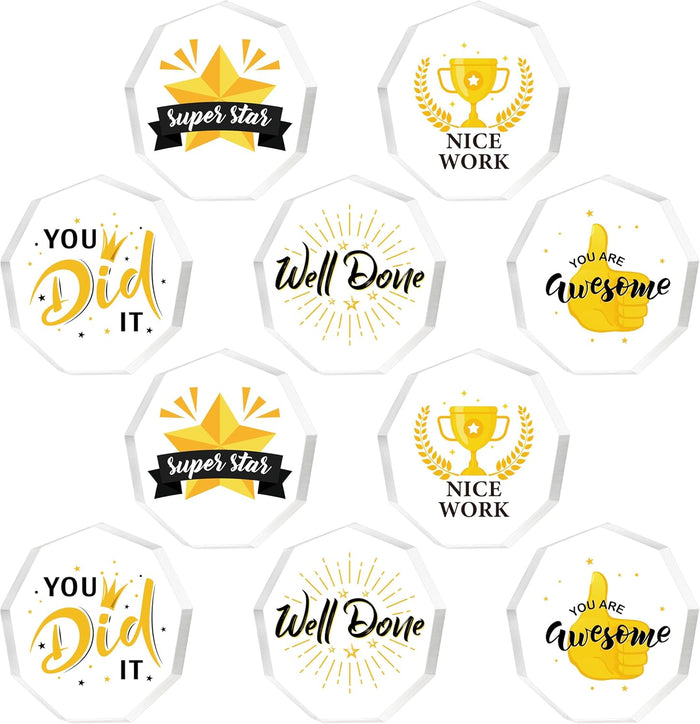 10 Pcs Appreciation Acrylic Award Acrylic Trophies Award Gift Acrylic Thank You Award Gift Awards Sports Rewards for Adults and Kids Employee Party Office Classroom Decorations