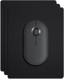 Small Mouse Pad 3 Pack, Mini Mouse Pads for Wireless Mouse and Laptop Computer, Portable Mousepad with Non-Slip Rubber Base & Waterproof Surface - Black -5.5 x 7 in
