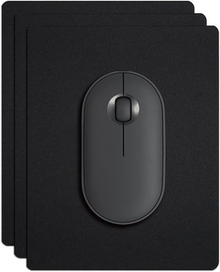 Small Mouse Pad 3 Pack, Mini Mouse Pads for Wireless Mouse and Laptop Computer, Portable Mousepad with Non-Slip Rubber Base & Waterproof Surface - Black -5.5 x 7 in