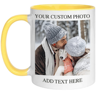 Custom Mug - Personalized Coffee Mug with Photo Text Logo | Taza Personalizada 11oz Both Sides Print | Custom Gifts for Men Women | Customized Picture Cup Dishwasher Safe
