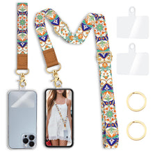 Yonlevres Flower Phone Lanyard Crossbody Strap, Floral Cell Phone Lanyards for around the Neck Wristlet Wrist Strap Adjustable for Keys Case Accessories Travel Essentials