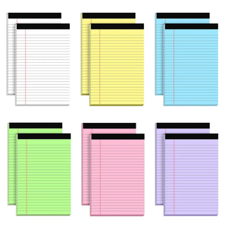 5pcs Small Note Pads 5x8 Notebook College Ruled Legal Pads Color Notepads 5 Pack Study Back Writing Pads 5 x 8 Perforated Narrow Ruled Pads of Paper for School & Office Supplies 30 Sheets/Pack