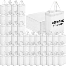 Windyun 50 Pcs Reusable Tote Bag Bulk 8 x 4 x 10 Inch Non Woven Shopping Bag with Handle Reusable Portable Grocery Gift Tote (Black)