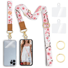 Yonlevres Flower Phone Lanyard Crossbody Strap, Floral Cell Phone Lanyards for around the Neck Wristlet Wrist Strap Adjustable for Keys Case Accessories Travel Essentials