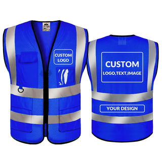 BeautyWill Custom Safety Vest Logo Class 2 High Visibility Reflevtive Vest Outdoor Protective Workwear