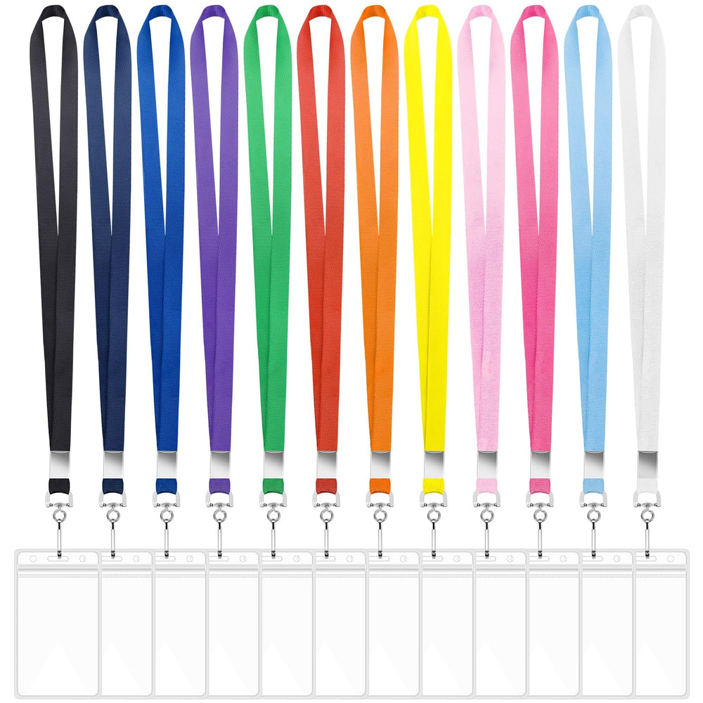 12 Pack Lanyards for ID Badges Cruise Lanyard for Ship Cards with Waterproof ID Badge Holder Cruise Essentials 2026 (12 Colors)
