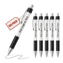 Personalized Ballpoint Pens, Customizable Writing Pens with Photo, Name or Text, Black Ink, Rubber Grip, Retractable, White, for Desk Accessories, Gifts, Party Favors, School Supplies