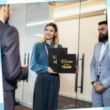Sayglossy New Employee Welcome to The Team Gift Sets Notebook and Pen Welcome to The Team Box Employee Appreciation Gift Sets for New Office Worker(Black)