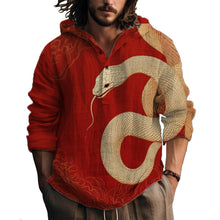 MARSVOVO Hooded Long Sleeve Shirt Men Fashion Graphic Button Up Lightweight Big and Tall Casual Vacation Shirts for Men