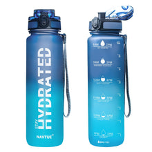 Water Bottle, 16.9 OZ Sports Water Bottles with Time Marker Wide Mouth, Motivational and Leakproof Drink Bottle, BPA Free Tritan with Carry Strap for Gym Fitness Outdoor(1 Bottle)